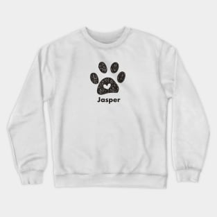 Jasper name made of hand drawn paw prints Crewneck Sweatshirt